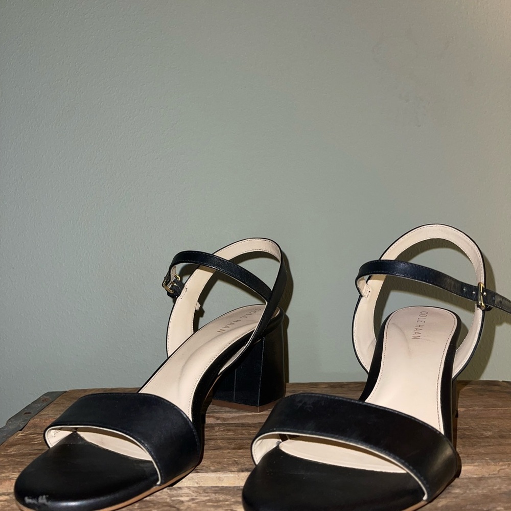 Cole Haan Black Strappy Heels